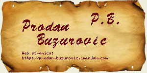 Prodan Buzurović vizit kartica